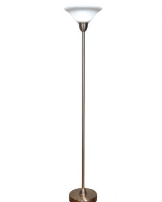 6W LED Natural Daylight Torchiere Cordless Floor Lamp, Brushed Nickel, 602014-15