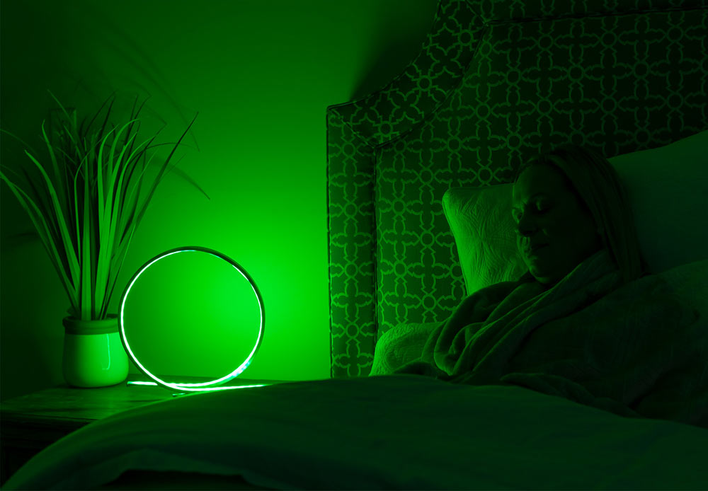 ribbon LED daylight lamp used on a bed stand
