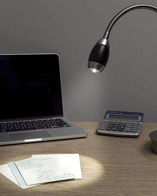 Adjustable Beam LED Daylight Desk Lamp, 19.5″ x 8.47″ x 5.9″, Brushed Nickel/Black 202071-04