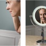 Cordless Rechargeable LED Lit 10x Magnifying Make Up Mirror, Chrome Finish