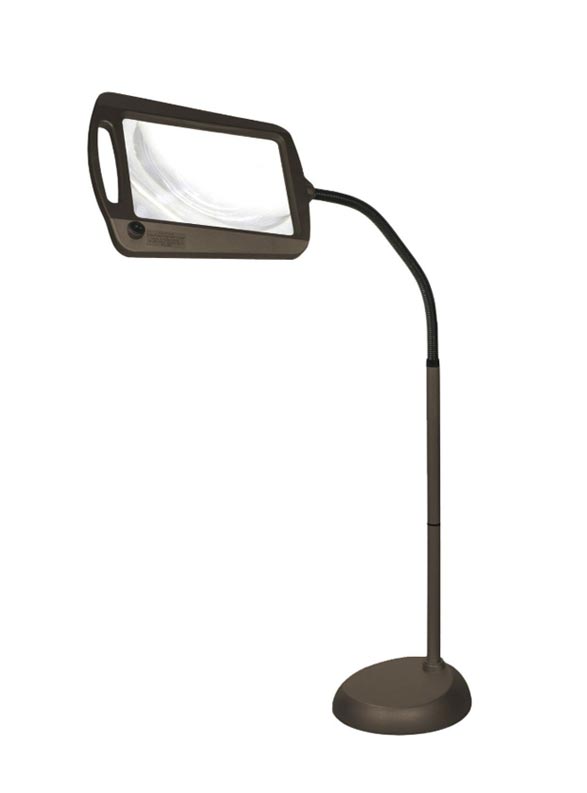 Full Page Magnifying Floor Lamp, 8 x 10 Inch LED Illuminated, Bronze Magnifier Daylight Lamp 402039-49